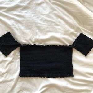 ZARA Black Off-the-shoulder Crop Top size M